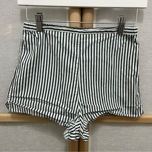 Maje Black and White Striped Women Shorts